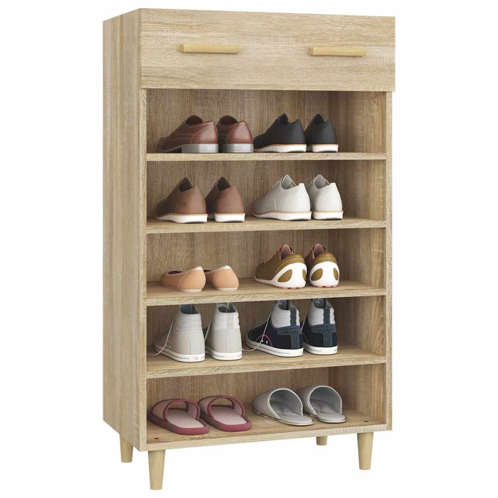 vidaXL Shoe Cabinet Sonoma Oak 60x35x105 cm Engineered Wood 4