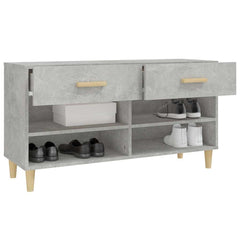 vidaXL Shoe Cabinet Concrete Grey 102x35x55 cm Engineered Wood 5