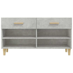 vidaXL Shoe Cabinet Concrete Grey 102x35x55 cm Engineered Wood 6