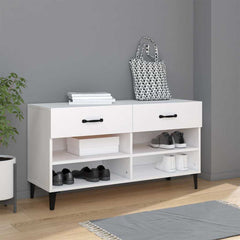 Shoe Cabinet 102x35x55 cm Engineered Wood White