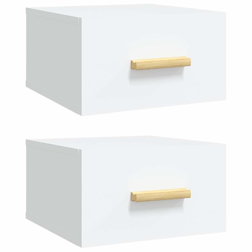 vidaXL Wall-mounted Bedside Cabinets 2 pcs White 35x35x20 cm 2