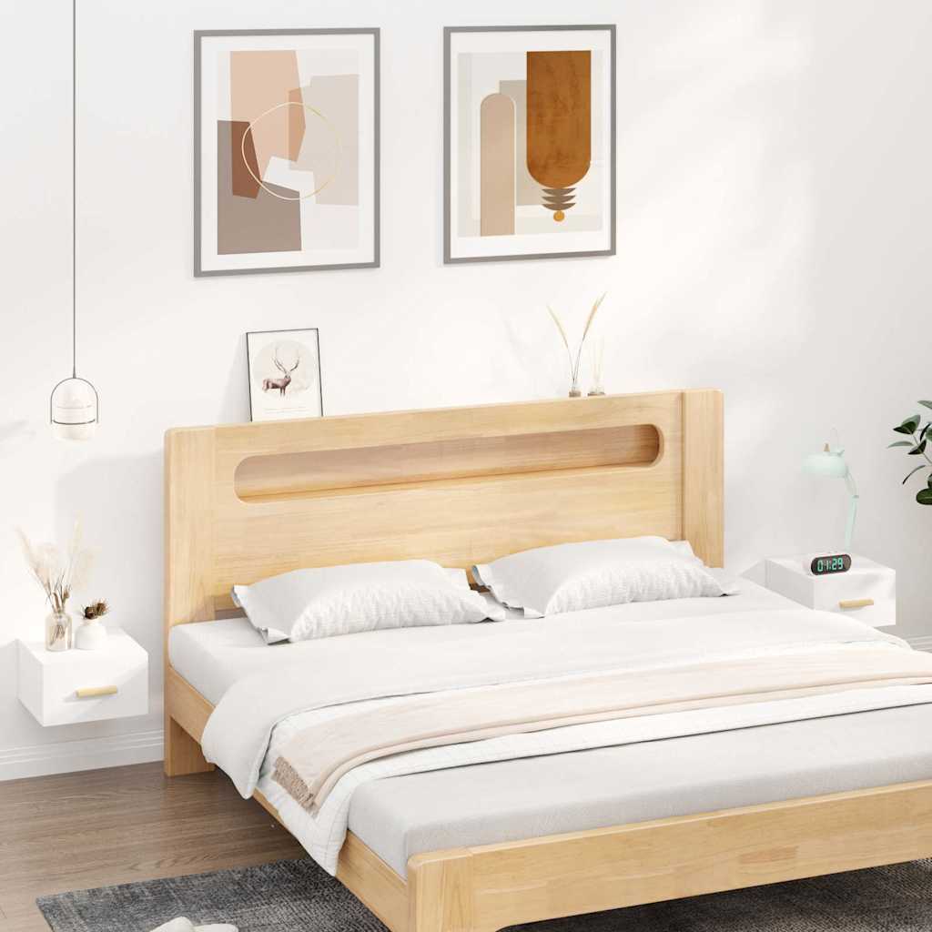 vidaXL Wall-mounted Bedside Cabinets 2 pcs White 35x35x20 cm 1