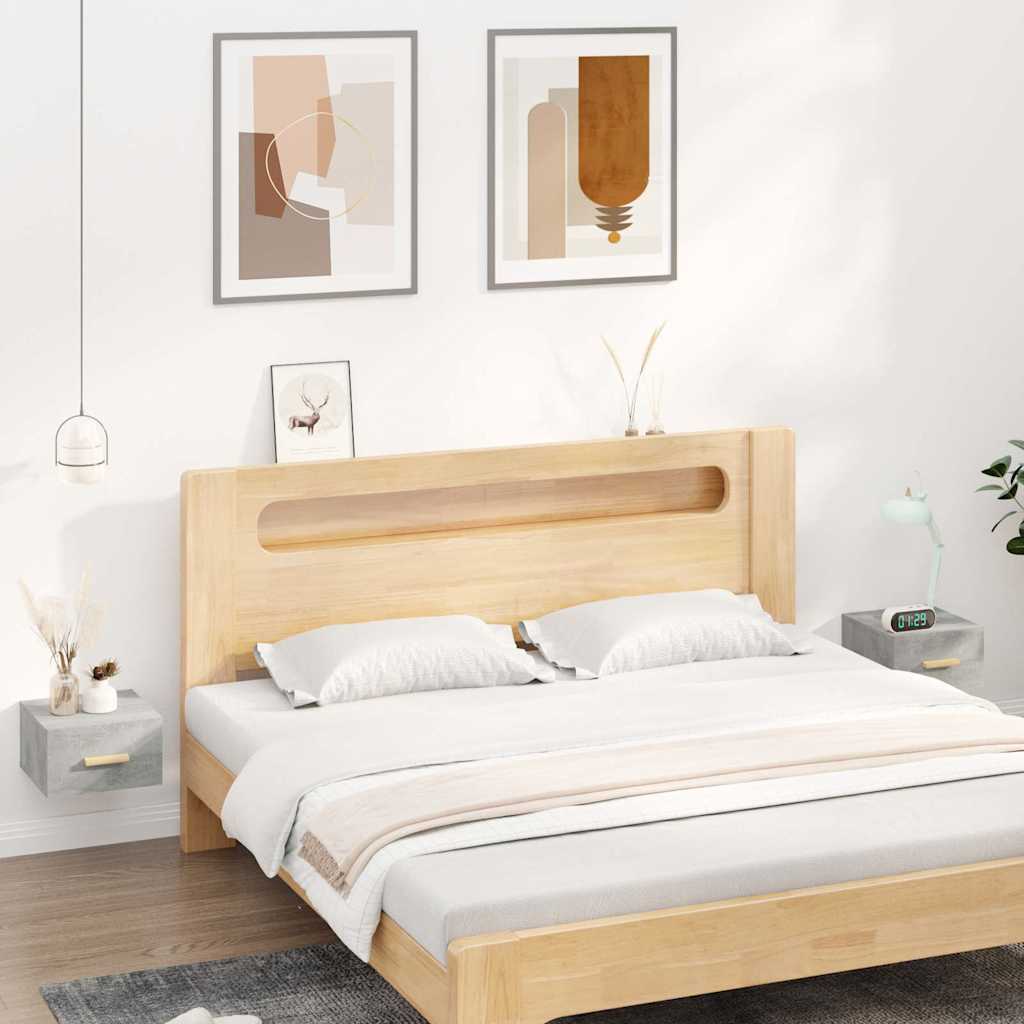 vidaXL Wall-mounted Bedside Cabinets 2 pcs Concrete Grey 35x35x20 cm 1