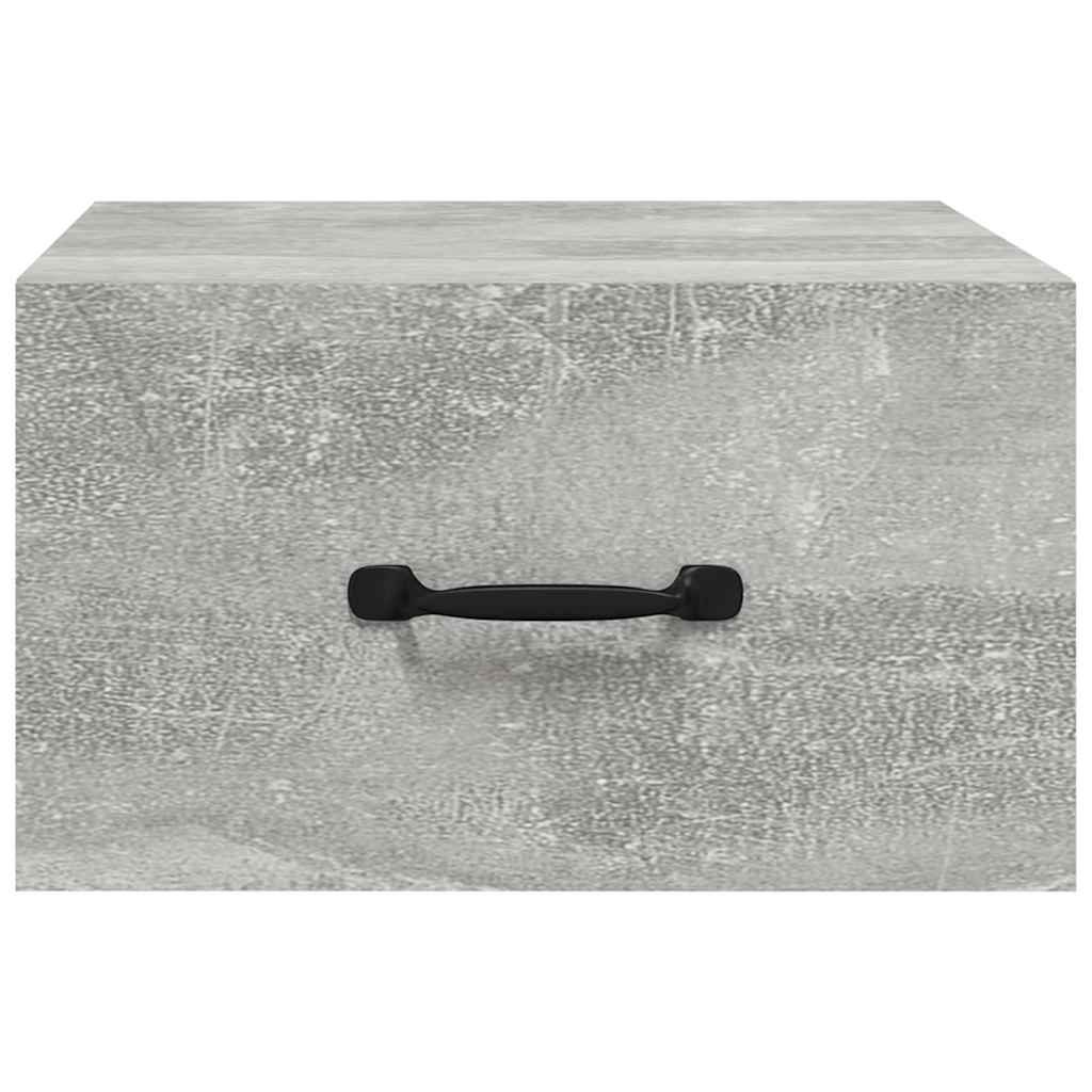 vidaXL Wall-mounted Bedside Cabinets 2 pcs Concrete Grey 35x35x20 cm 6