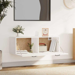 vidaXL Floating Cabinet | White | Engineered wood | Medium | Wall mounting 3