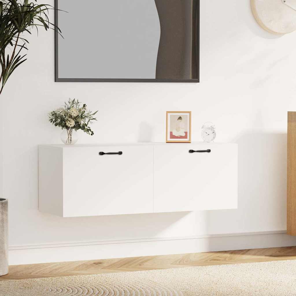 vidaXL Floating Cabinet | White | Engineered wood | Medium | Wall mounting 1