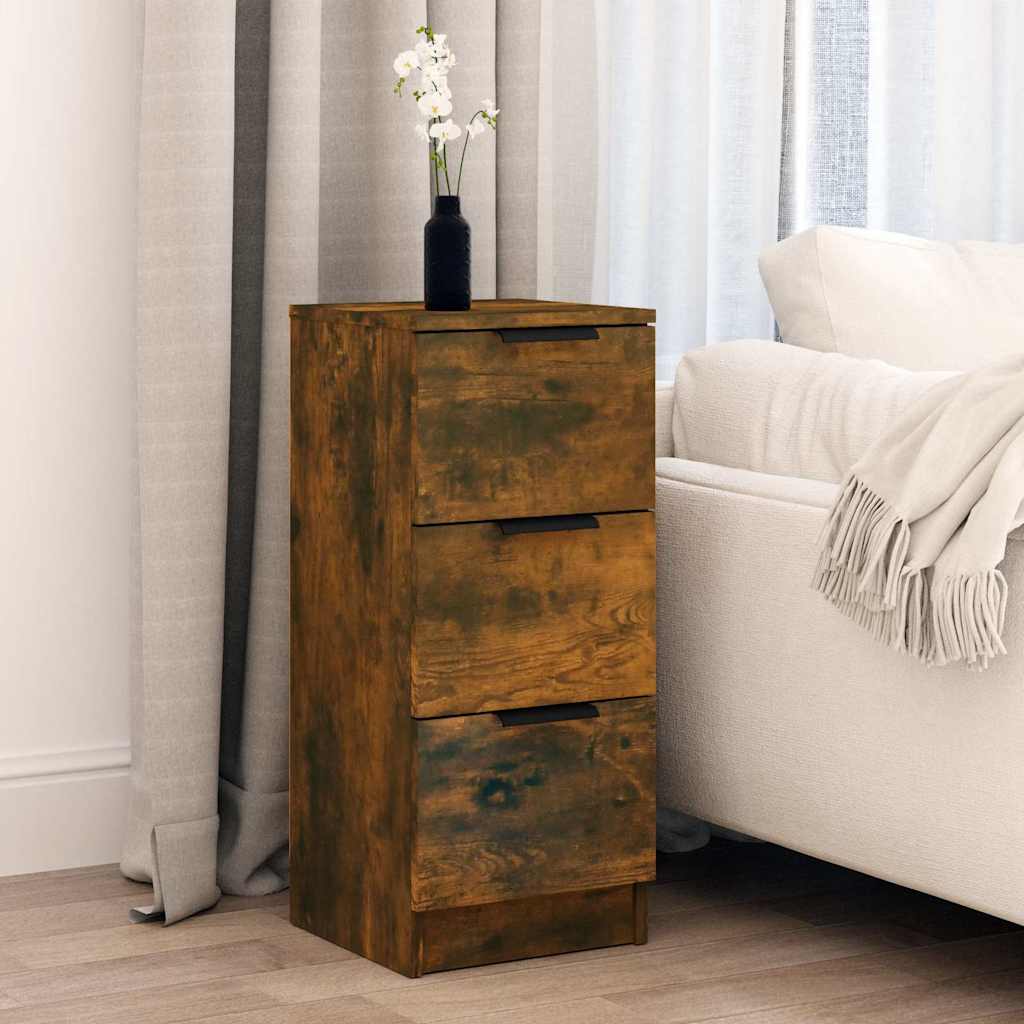 vidaXL Sideboard Smoked Oak 30x30x70 cm Engineered Wood 3