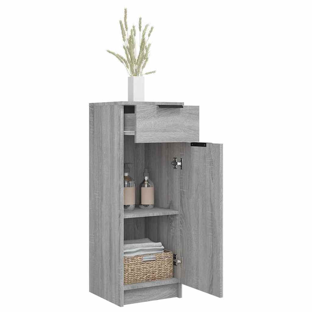 vidaXL Bathroom Cabinet Grey Sonoma 32x34x90 cm Engineered Wood 5