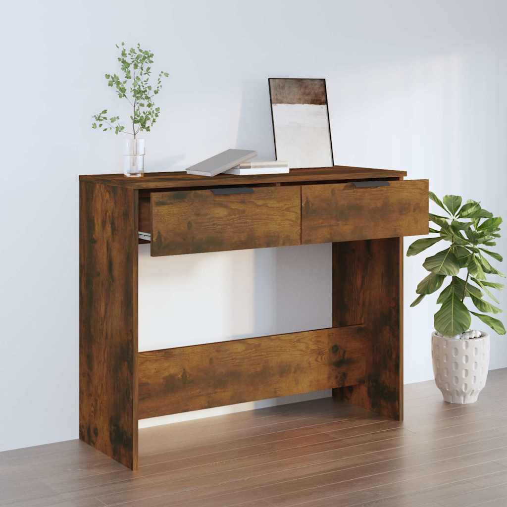 vidaXL Console Table Smoked Oak 90x36x75 cm Engineered Wood 1