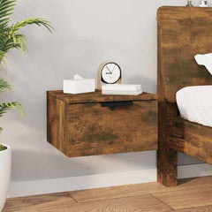 vidaXL Wall-mounted Bedside Cabinets 2 pcs Smoked Oak 34x30x20 cm 3