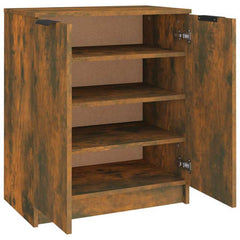 vidaXL Shoe Cabinet Smoked Oak 59x35x70 cm Engineered Wood 5