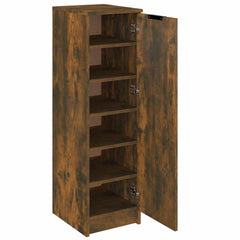 vidaXL Shoe Cabinet Smoked Oak 30x35x100 cm Engineered Wood 6