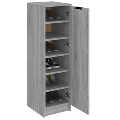 vidaXL Shoe Cabinet Grey Sonoma 30x35x100 cm Engineered Wood 4