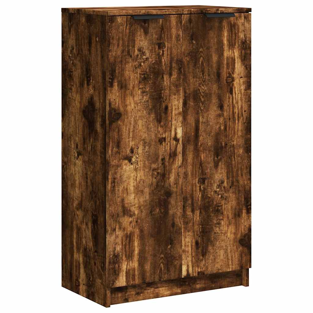 vidaXL Shoe Cabinet Smoked Oak 59x35x100 cm Engineered Wood 2