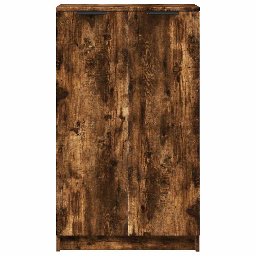 vidaXL Shoe Cabinet Smoked Oak 59x35x100 cm Engineered Wood 4
