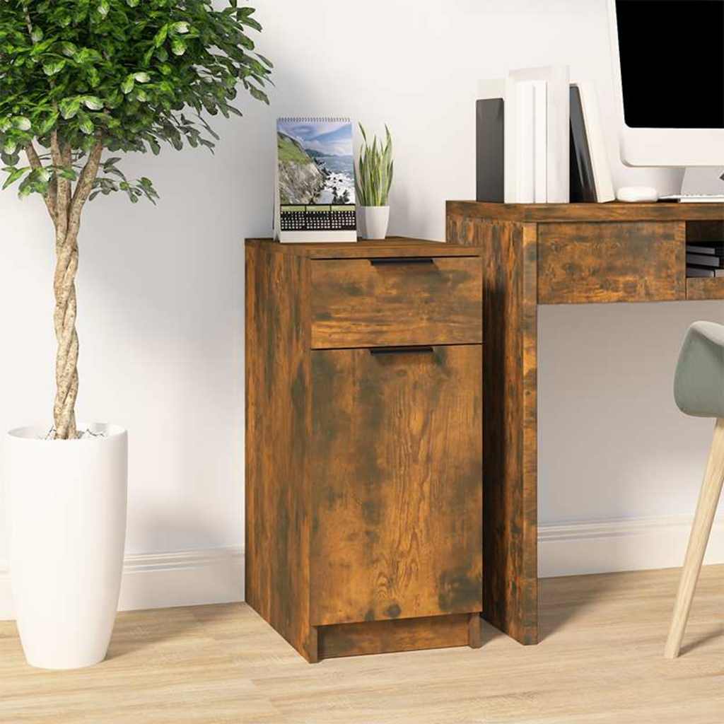 vidaXL Desk Cabinet Smoked Oak 33.5x50x75 cm Engineered Wood 1