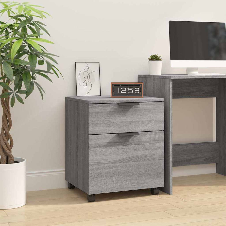 Mobile File Cabinet with Wheels Grey Sonoma