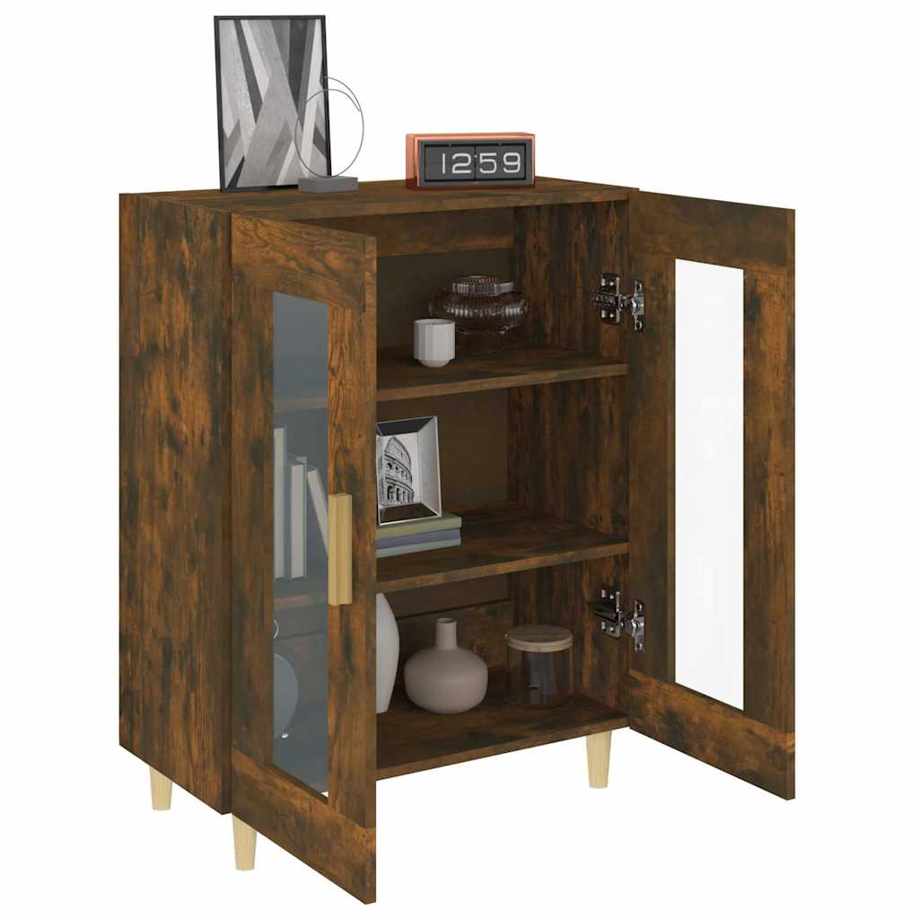 vidaXL Sideboard Smoked Oak 69.5x34x90 cm Engineered Wood 4