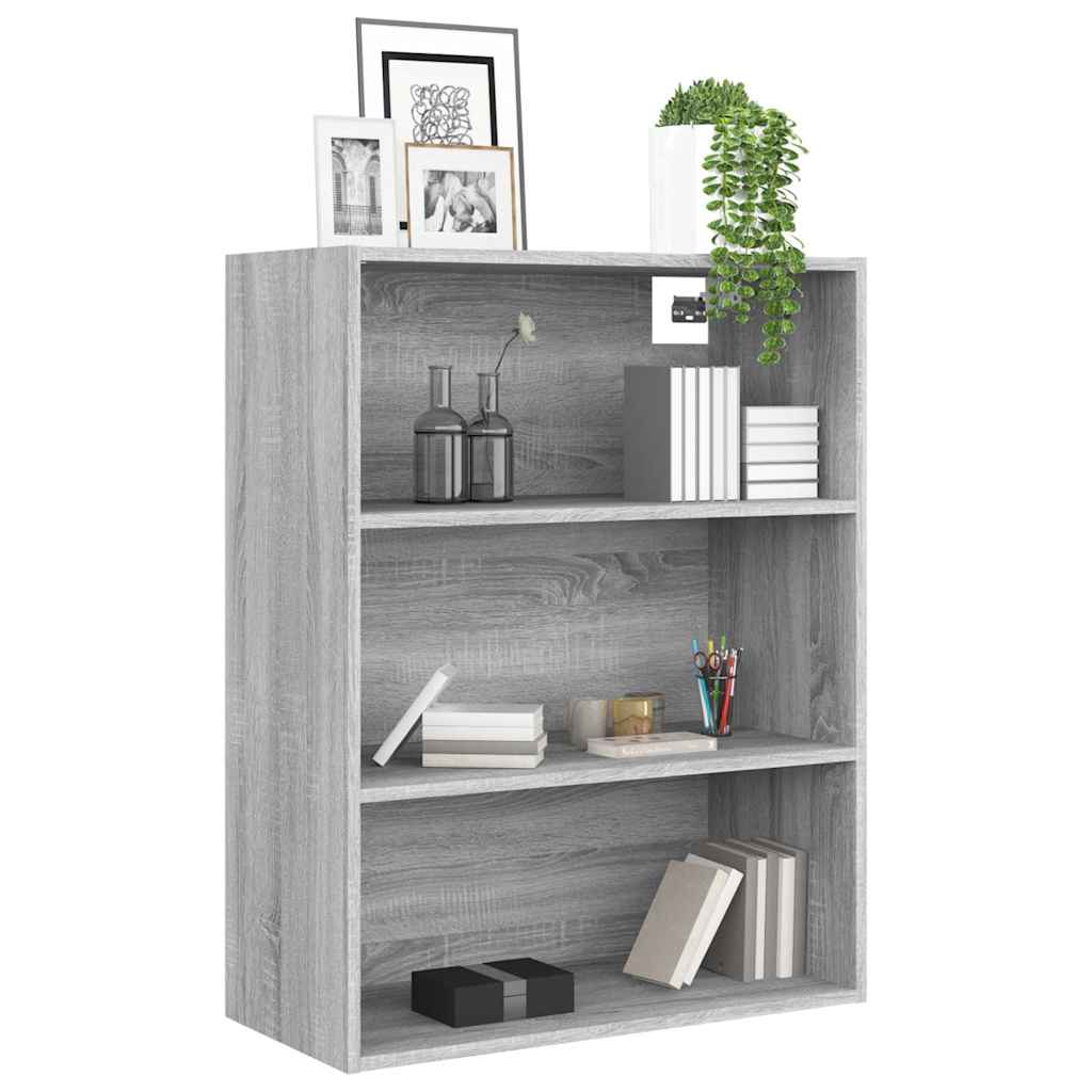 vidaXL Hanging Wall Cabinet Grey Sonoma 69.5x32.5x90 cm 4