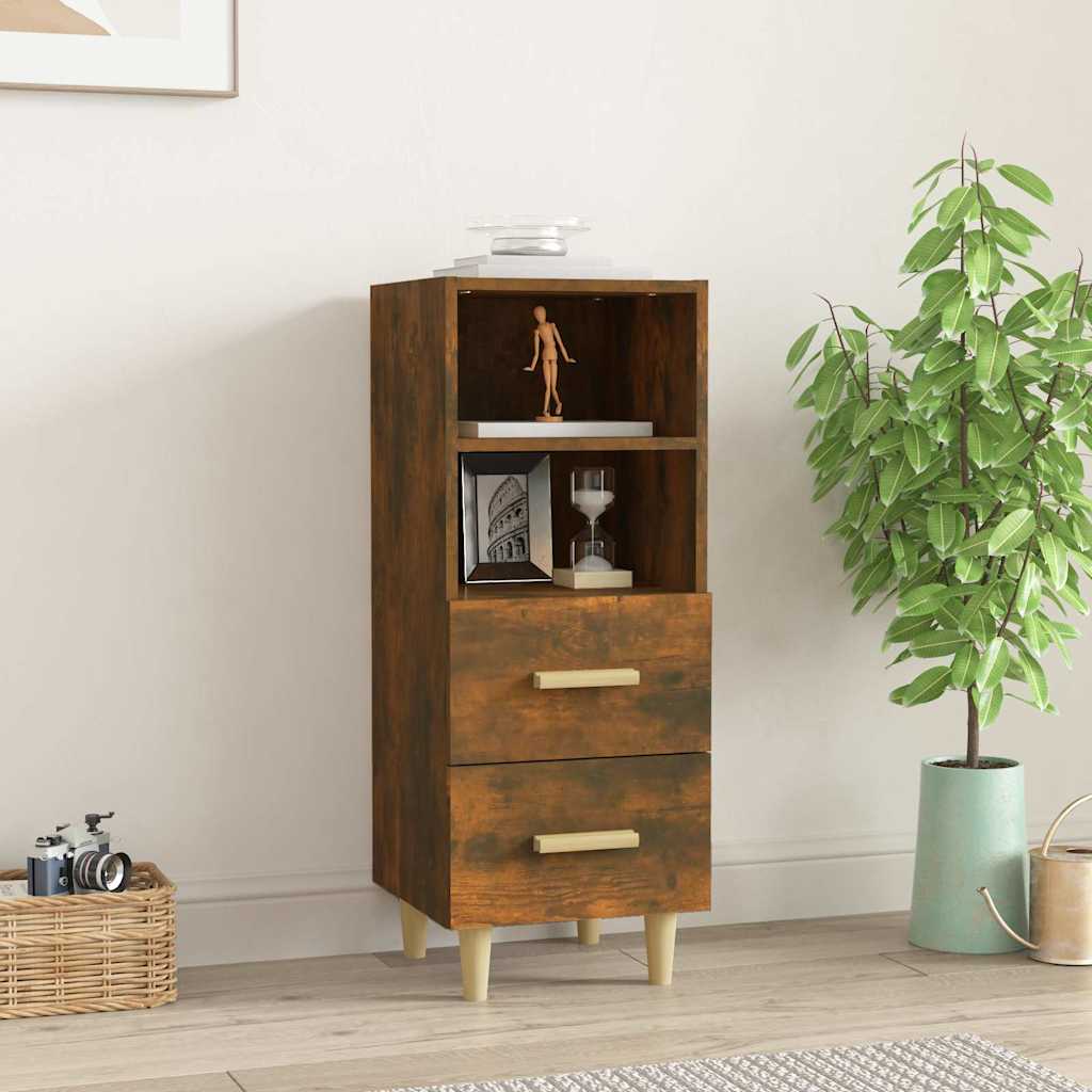 vidaXL Sideboard Smoked Oak 34.5x34x90 cm Engineered Wood 1