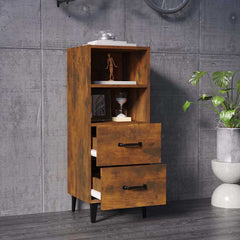 vidaXL Sideboard Smoked Oak 34.5x34x90 cm Engineered Wood 3