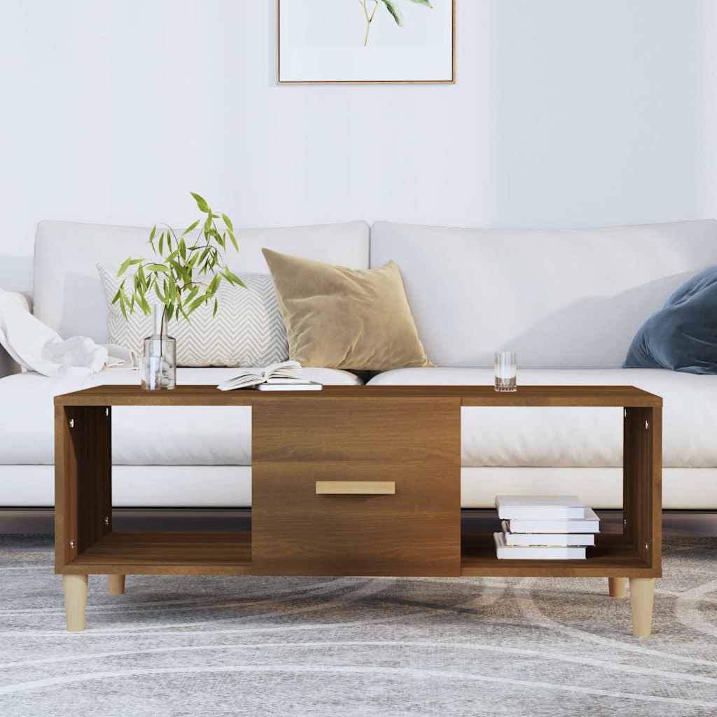 vidaXL Coffee Table Brown Oak 102x50x40 cm Engineered Wood 1