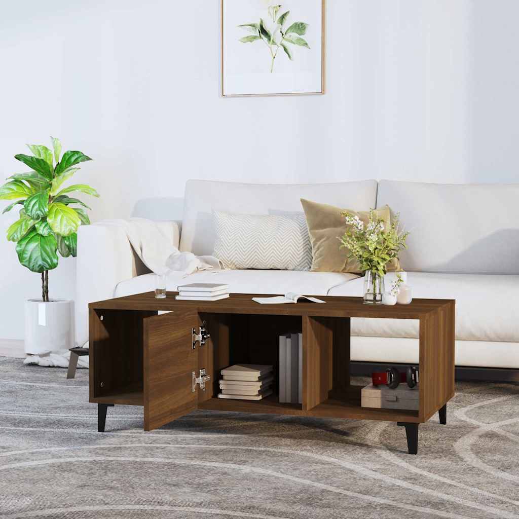 vidaXL Coffee Table Brown Oak 102x50x40 cm Engineered Wood 3