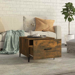 vidaXL Coffee Tables with Metal Legs 2 pcs Smoked Oak 50x50x40 cm 3