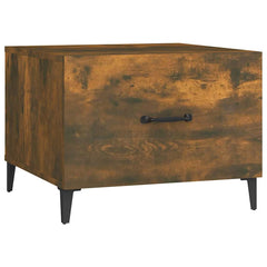 vidaXL Coffee Tables with Metal Legs 2 pcs Smoked Oak 50x50x40 cm 6