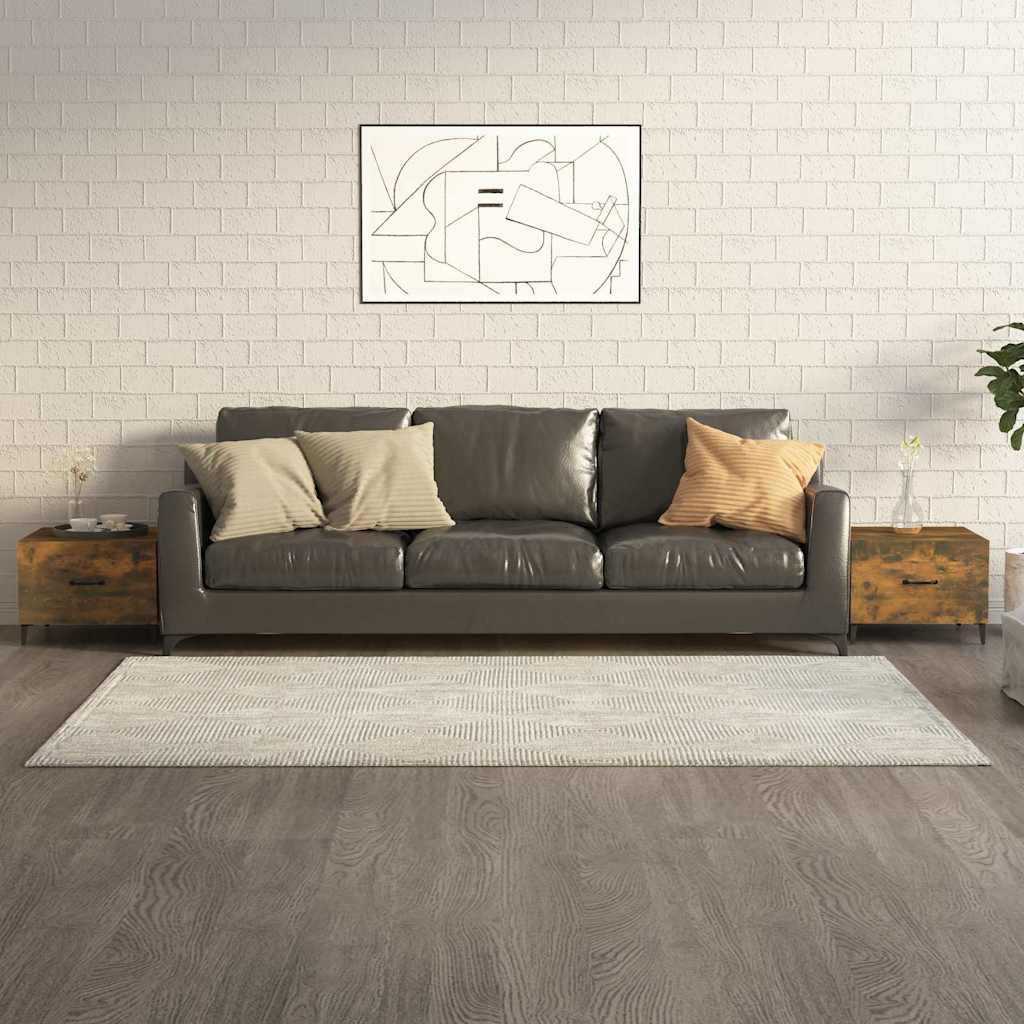 vidaXL Coffee Tables with Metal Legs 2 pcs Smoked Oak 50x50x40 cm 1