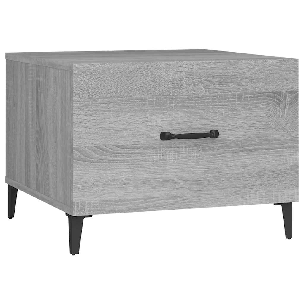 vidaXL Coffee Tables with Metal Legs 2 pcs Grey Sonoma 50x50x40 cm 6