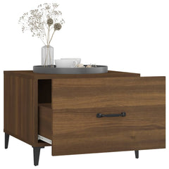 vidaXL Coffee Tables with Metal Legs 2 pcs Brown Oak 50x50x40 cm 5