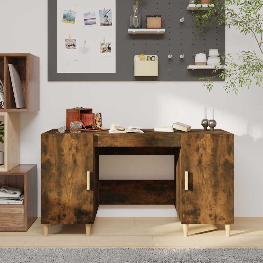 Desk 140x50x75 cm Engineered Wood Smoked oak