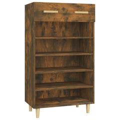 vidaXL Shoe Cabinet Smoked Oak 60x35x105 cm Engineered Wood 2