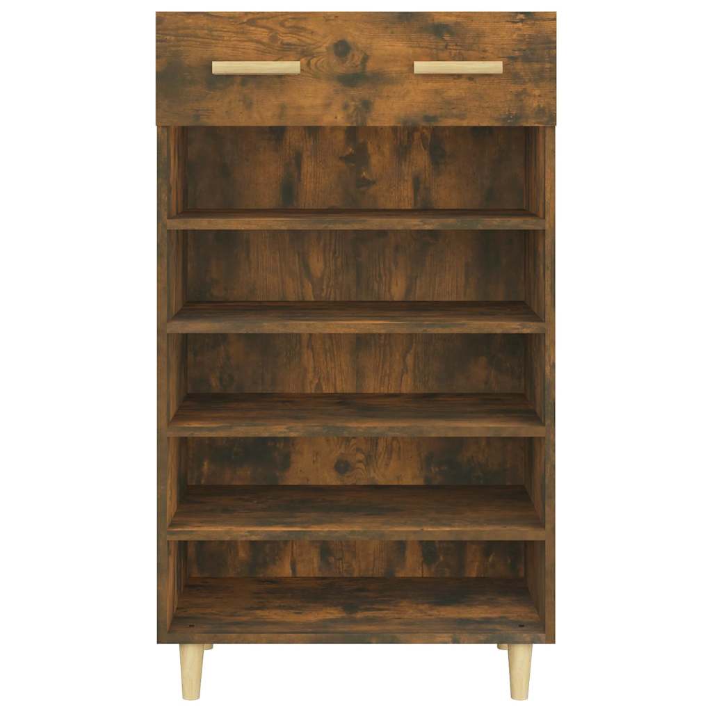 vidaXL Shoe Cabinet Smoked Oak 60x35x105 cm Engineered Wood 6