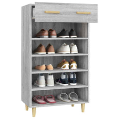 vidaXL Shoe Cabinet Grey Sonoma 60x35x105 cm Engineered Wood 5