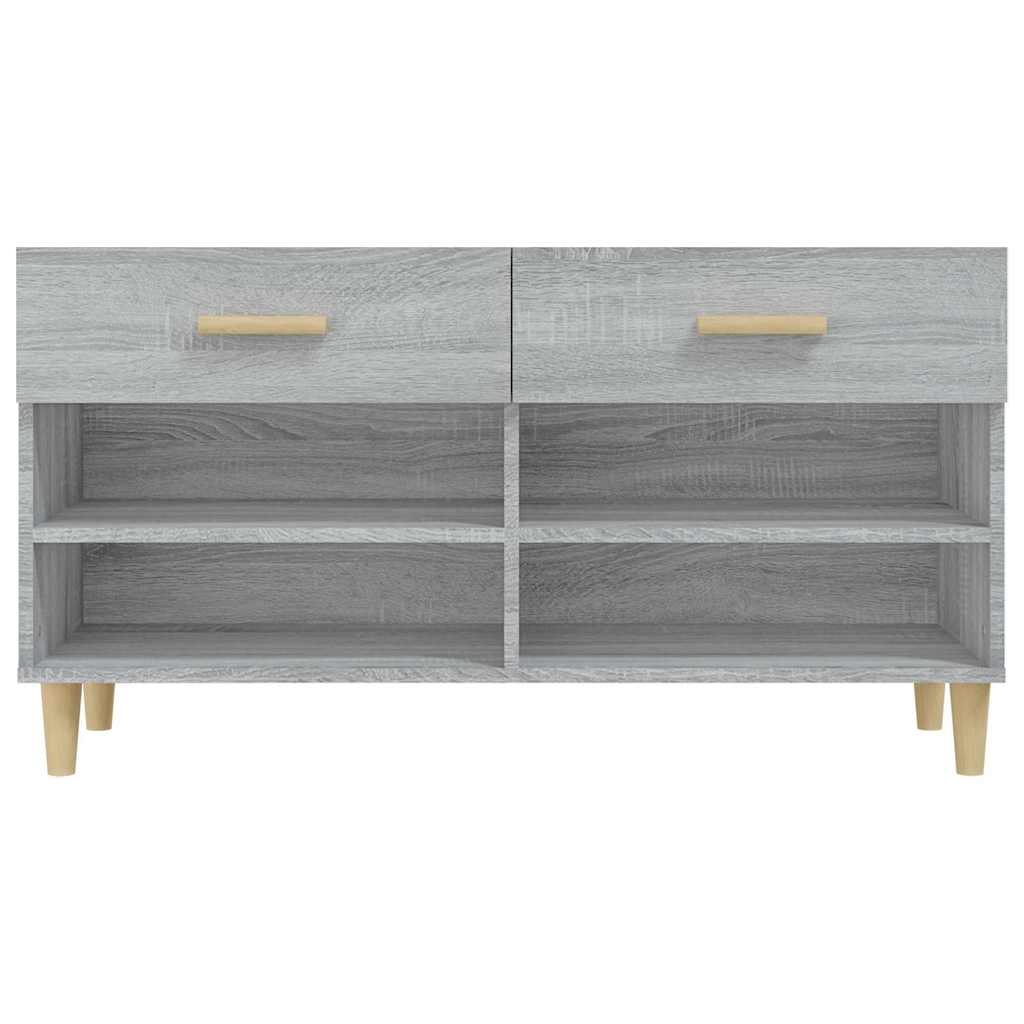 vidaXL Shoe Cabinet Grey Sonoma 102x35x55 cm Engineered Wood 6