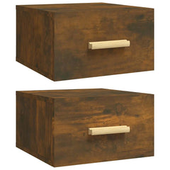 vidaXL Wall-mounted Bedside Cabinets 2 pcs Smoked Oak 35x35x20 cm 2