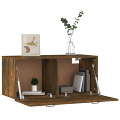 vidaXL Wall Cabinet Smoked Oak 80x36.5x35 cm Engineered Wood 4