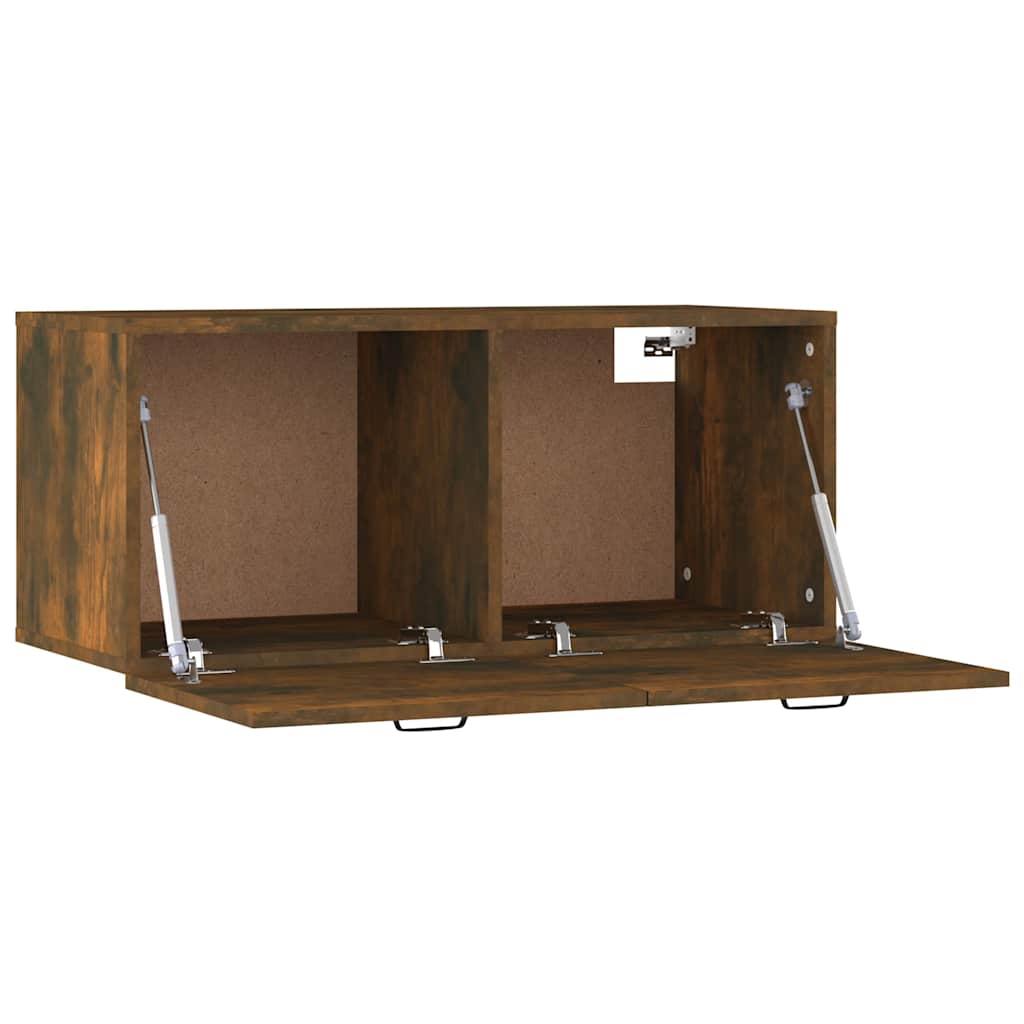 vidaXL Wall Cabinet Smoked Oak 80x36.5x35 cm Engineered Wood 6