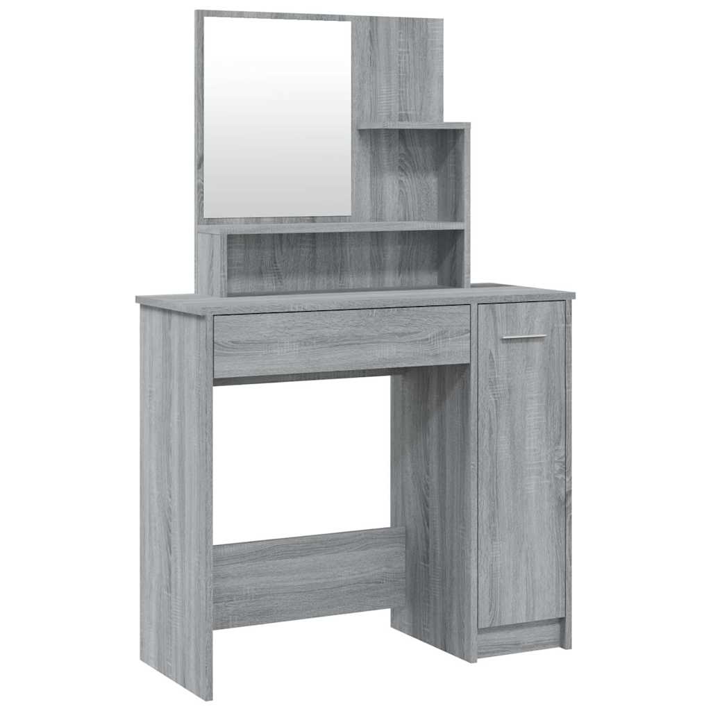 Dressing Table with Mirror 86,5x35x136 cm Grey sonoma