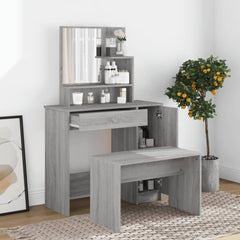 vidaXL Dressing Table with Mirror Grey Sonoma 86.5x35x136 cm 3