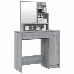 vidaXL Dressing Table with Mirror Grey Sonoma 86.5x35x136 cm 4