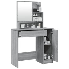 vidaXL Dressing Table with Mirror Grey Sonoma 86.5x35x136 cm 5