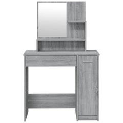 vidaXL Dressing Table with Mirror Grey Sonoma 86.5x35x136 cm 6