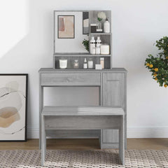Dressing Table with Mirror 86,5x35x136 cm Grey sonoma