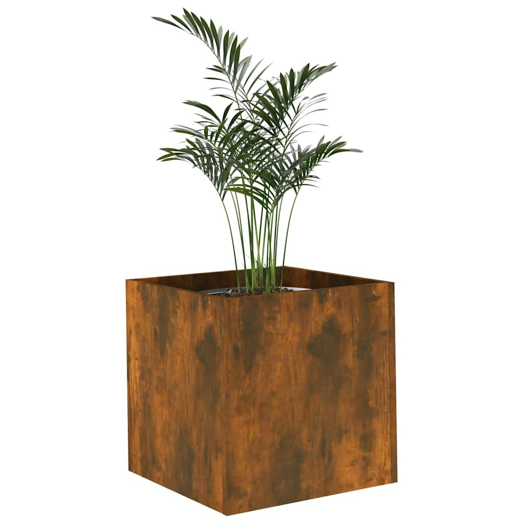 vidaXL Planter Box Smoked Oak 40x40x40 cm Engineered Wood 4