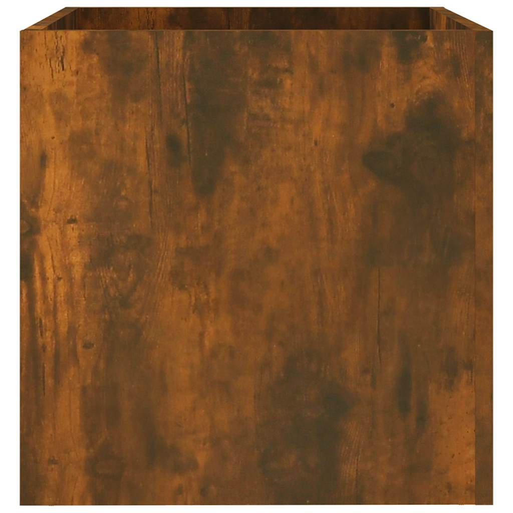 vidaXL Planter Box Smoked Oak 40x40x40 cm Engineered Wood 6