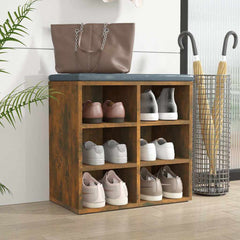 vidaXL Shoe Cabinet Smoked Oak 52,5x30x50 cm 3