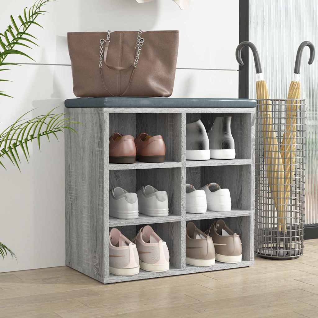 vidaXL Shoe Cabinet Grey Sonoma 52,5x30x50 cm 3